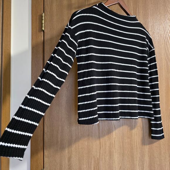 Anthropologie Sunday In Brooklyn Waffle Knit Striped Top - Picture 3 of 10